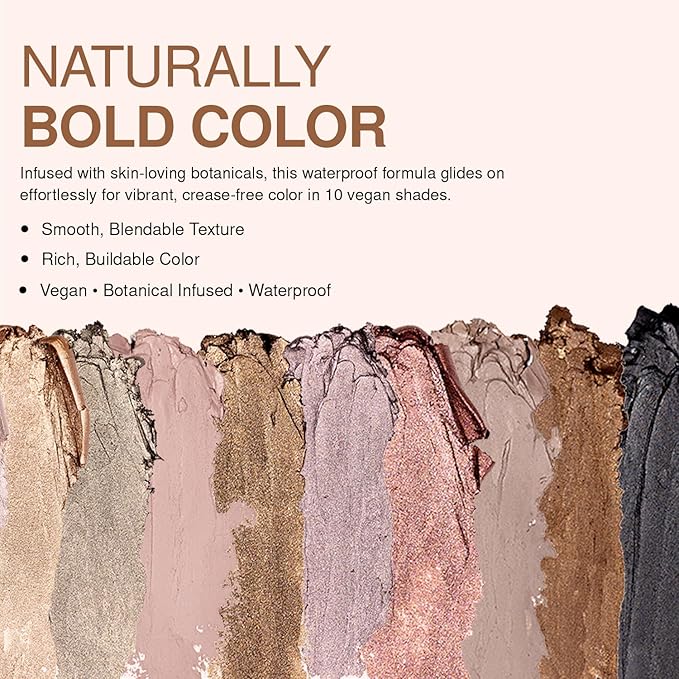 Palladio Waterproof Eyeshadow Stick with Blending Sponge, Long Lasting & Effortless Application, Smudge Free & Crease Proof Formula, Matte & Shimmer Shades, Buildable Eye Shadow (Champagne Shimmer)