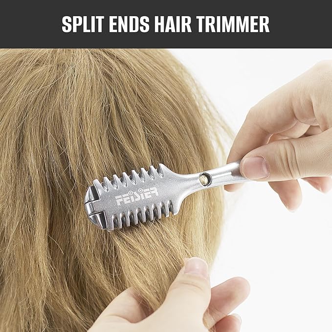 Aluminum Double-Edge Hair Thinning Razor Comb with 10pcs Blades,Hair Texturizing Cutting Razor Comb for Thin and Thick Hair Trimming and Styling