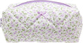 PAZIMIIK Cozy Makeup Bag Travel Cosmetic Bag for Women Soft Toiletry Bag Aesthetic Makeup Organizer Portable Large Zipper Pouch for Skincare Beauty Accessories Brushes Floral Purple