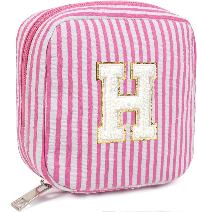 LETGO Gifts for Girls Teen Girl - Pink Preppy Makeup Bag Best Friend Birthday Gifts Teacher Gifts for Women Wedding Gifts Bridesmaid Gifts Daughter Teacher Wife Graduation Gifts for Women Her