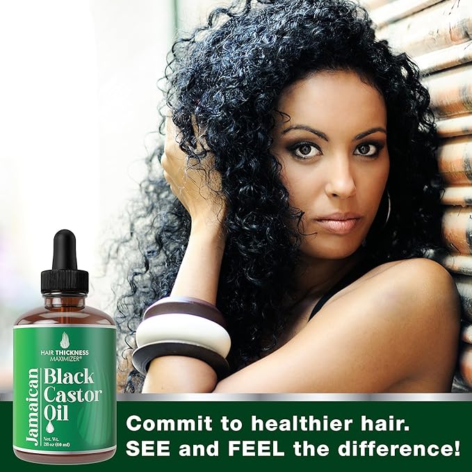 Jamaican Black Castor Oil for Hair Growth. Strengthens & Hydrates Thinning, Dry Hair for a Healthier-Looking Scalp. For Women & Men – Vegan & Unscented 2oz Serum (Pack of 2)