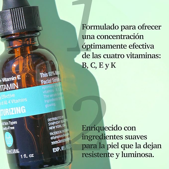 Purifect Multi-Vitamin Facial Serum for Retexturizing, Glowing Healthy Face Skin with Vitamin C B E K – Made in USA | Targets Redness & Discoloration, Hydrates Deeply, Smooths Texture, Plumps Skin