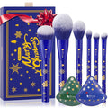 DUcare Christmas Makeup Brushes Set 6Pcs Makeup Brush Set Premium Synthetic Kabuki Foundation Blending Face Powder Blush Concealers Eye Shadows Brushes