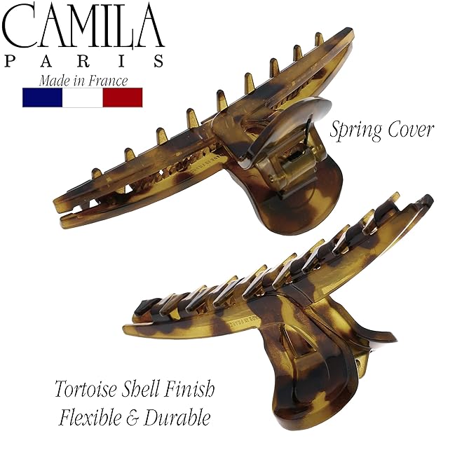 Camila Paris CP2382 French Hair Clip for Women, Narrow, Strong Hold Grip Double Teeth Girls Hair Claw Clips Jaw, Fashion Durable Styling Hair Accessories for Women, Made in France