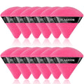 BLAAROOM 12 Pieces Powder Puff Face Makeup Puff Triangle Powder Puffs for Loose Powder Wet Dry Powder Soft Cosmetic Foundation Sponges Wedge Shape Beauty Makeup Tools - Rose Red