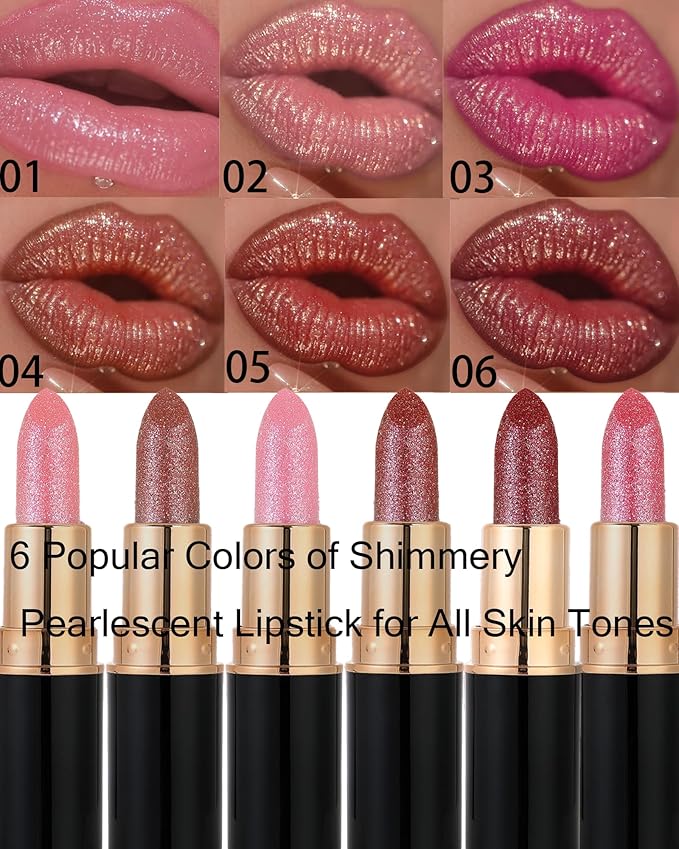 Metallic Rose Pink Glitter Lipstick for Women,Glitter Diamond Shiny Shimmer Nude Lip Gloss Long Lasting Sparkling Waterproof Matte Lipgloss Lipstick,High Pigmented Red Lipstain Lip Color Makeup -03