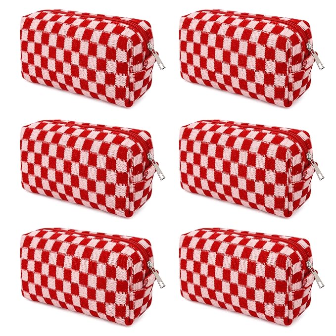 SOIDRAM Makeup Bag Preppy Cosmetic Bag Bulk Makeup Pouch Personalize Travel Toiletry Bag Organizer Cute DIY Makeup Brushes Storage Bag for Women