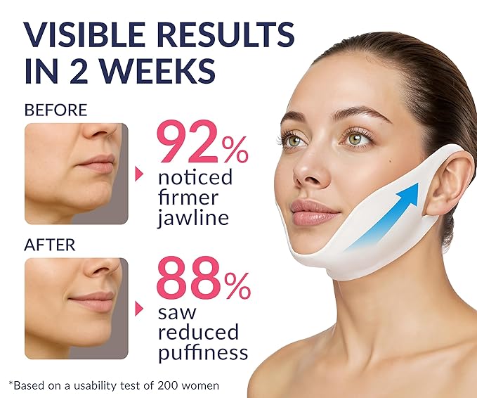STYLIA V Line Lifting Collagen Mask - Lift, Firm & Contour Jawline - Tightening Double Chin Strap with Hyaluronic Acid & Aloe - Neck Lift & Face Tightening Mask - Jawline Shaper Face Lift Tape (10PC)