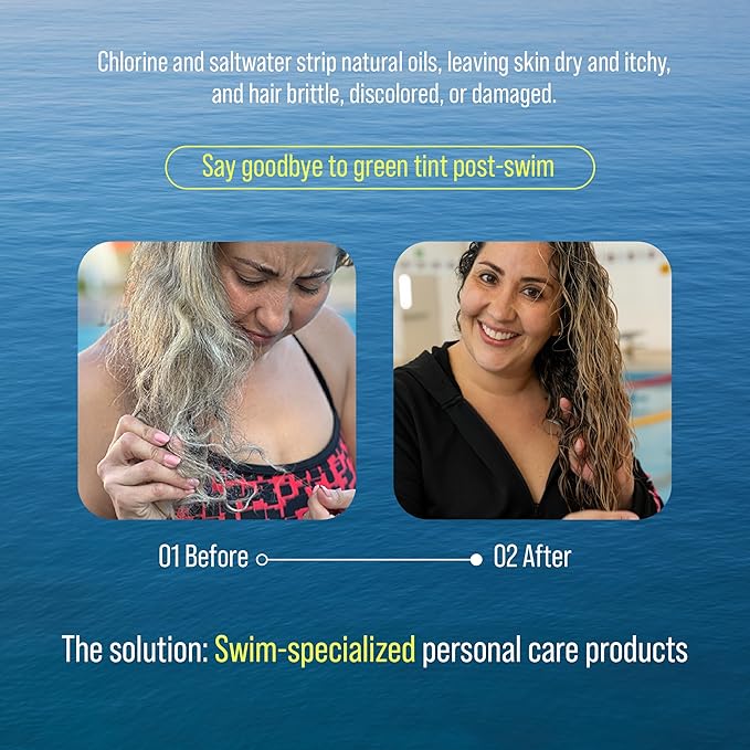 TRIHARD Chlorine Removal Swim Shampoo Travel Size, Cleanse and Hydrate Hair from Pool and Ocean, Post Swim Chlorine and Hard Water Hair Protection Travel Essentials (Pack of 25)