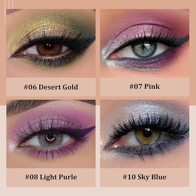 Colorful Shimmery Eye Shadow Stick Glittering Eye Shadow Stick Set with Retractable and Waterproof Eyeshadow Pencil for Long-Lasting Makeup Eyeshadow (Type B 8 Pcs)