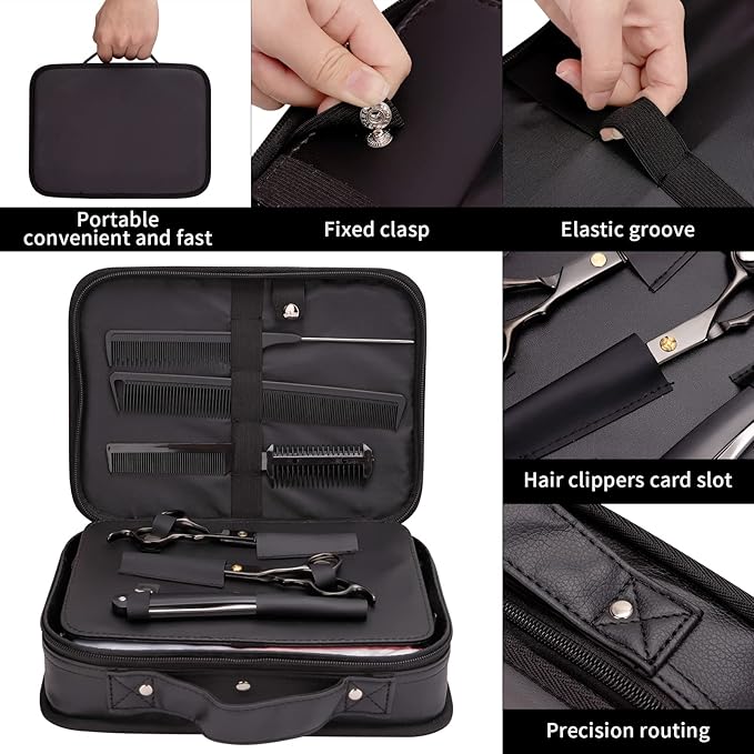 Hair Cutting Kit, 22 Pcs Professional Barber/Hair Salon Tool Set, Barber Bag Includes Hairdressing Scissors Shears, Barber Cape, Combs... Complete Hair Cutting Kit for Barber, Salon, Home Use