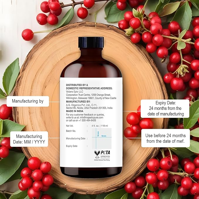 Majestic Pure Wintergreen Essential Oil with Glass Dropper - 4 Fl Oz - 100% Pure and Natural Wintergreen Oil - Premium Grade Essential Oils for Diffuser, Aromatherapy, Soap and Candle Making