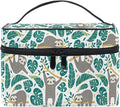 Makeup Bag, Cute Sloths And Tropical Palm Leaves Travel Makeup Organizer Bag Cosmetic Cases Toiletry Bags for Girl Women Ladies