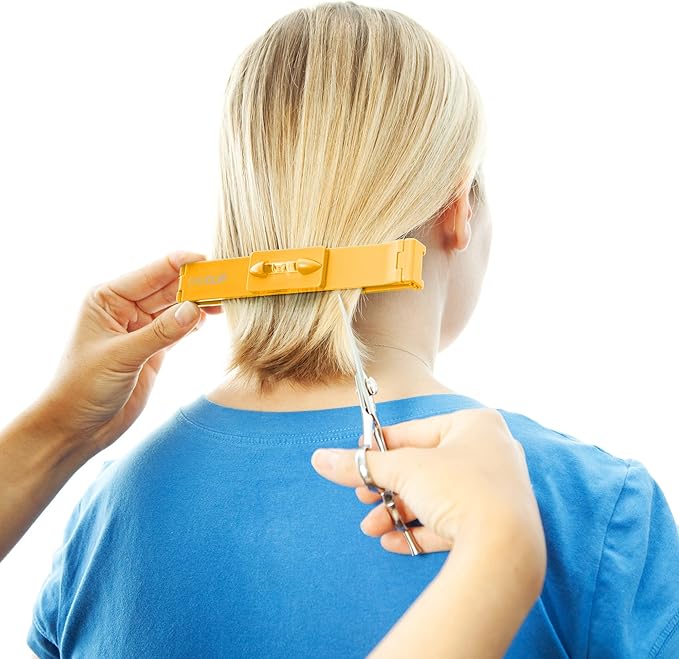 Original CreaClip MEDIUM and Scissors For FINE, THIN HAIR - As seen on Shark Tank - Hair Cutting Tool for Layers Bangs Split Ends Kids Hair Cut, Hair Cutting Guide