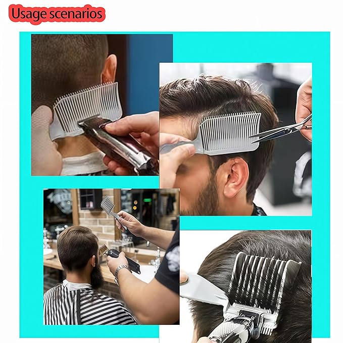 Fading Comb, Professional Hair Cutting Tools, 6 Piece Set, Self Haircut Kit for Men Hair Combs Fade Comb, for Precise Hair Styling and Easy Grooming