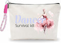 Funny Make Up Bag For Woman, Cosmetic Bag With Hand Strap - Dancer Survival Kit - Lined Toiletry Bag - Watercolor Pouch, Girl Organizer With Zipper, Women Essentials & Accessories - B07