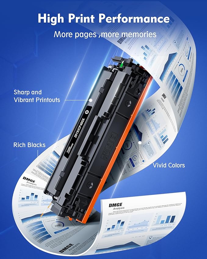 201X Black Toner Cartridge High Yeild Replacement for HP 201A 201X CF400X CF400A High Yield Comaptible with Color Laserjet Pro MFP M252dw M277c6 M277dw M277n M252n M277 Printer (2 Pack, Black)