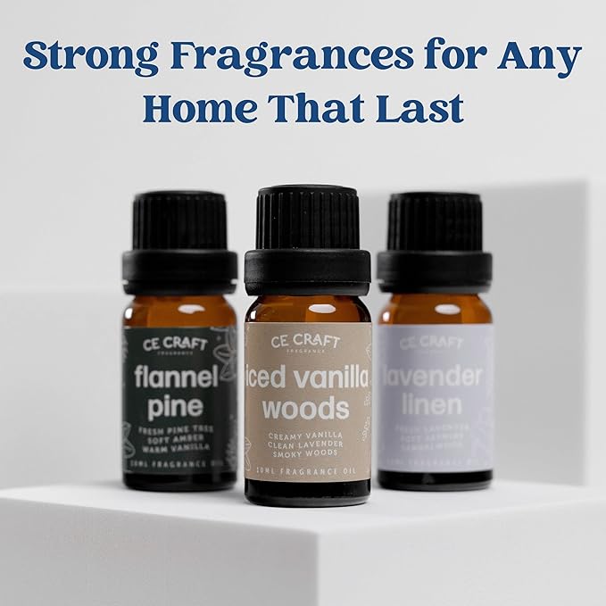 CANDECraftCo Premium Fragrance Oil – Diffuser Oils Fragrances Scented for Home, Candle Soap Making Supplies, Aromatherapy Blends for House (0.34 Fl Oz) (2-Pack, Bourboun Vanilla)