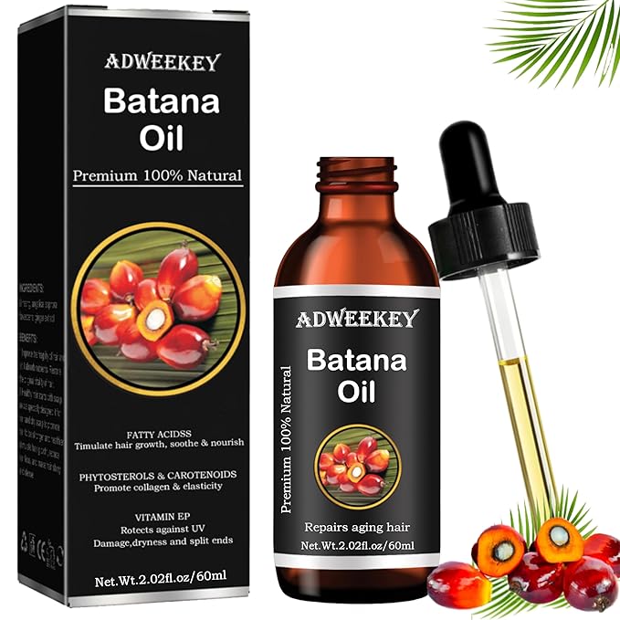 Organic Batana Oil for Hair Growth, 100% Pure , Promotes Hair Wellness for Men & Women, Enhances Hair & Skin Radiance (2.0 Oz)