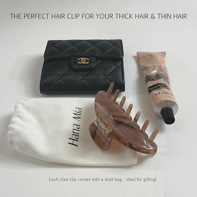 Premium Durable Acetate Hair Clip for Women - Large No Slip Claw Clip for Thick Hair | 1 Piece (Mocha)