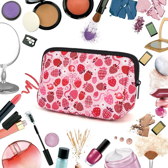 Cosmetic Bag Waterproof Neoprene Zipper Pouch Travel Portable Toiletry Makeup Bags Organizer Case for Women and Girls