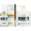 Advanced Clinicals Unscented Collagen Cream Face Moisturizer & Body Lotion + Collagen Body Oil Skincare 2pc Set For Women & Men Helps Reduce Appearance Of Crepey Skin, Wrinkles, & Dry Skin, 2PC Set