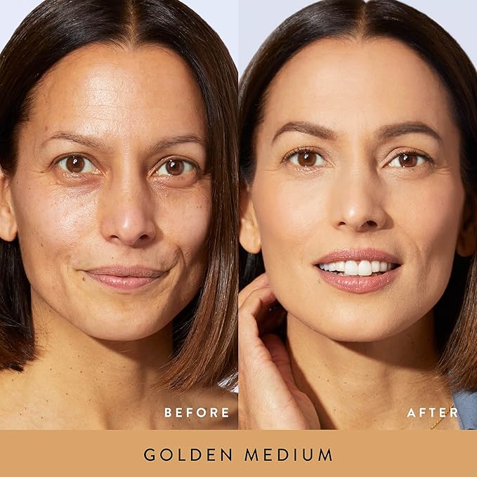 LAURA GELLER NEW YORK Award-Winning Baked Balance-n-Brighten To Go Travel Size Color Correcting Powder Foundation - Golden Medium - Buildable Light to Medium Coverage - Demi-Matte Natural
