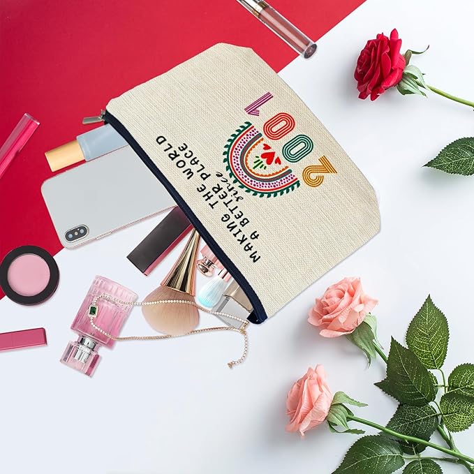 24th Birthday Gifts for Girls Makeup Bags, 2001 Happy 24th Birthday Decorations for Teen Girls, 24 Year Old Girl Birthday Gifts for Daughter, Sister, Granddaughter, Cosmetic Travel Pouch, Christmas