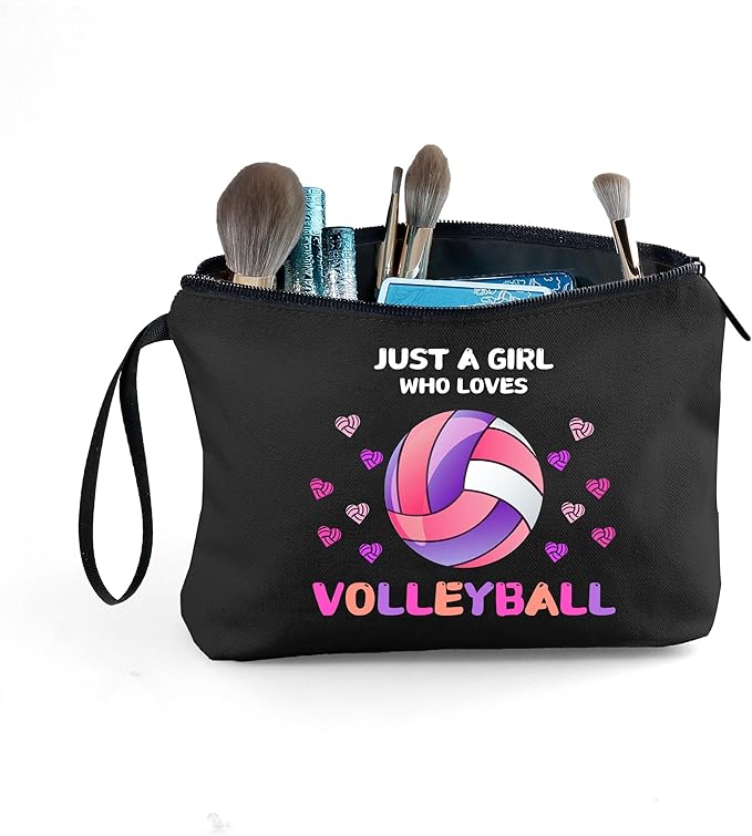 Volleyball Gifts for Teen Girls,Volleyball Gifts for Team,Volleyball Makeup Bag,Volleyball Stuff,Small Cosmetic Bag,Birthday Gifts for Friends Female,Travel Cosmetic Bags for Women,Volleyball Gifts