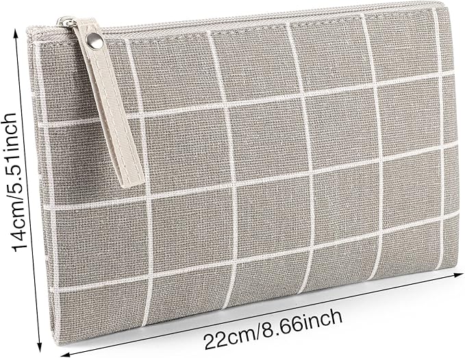 2 Pcs Small Cosmetic Bag, Multi-Function Canvas Cosmetic Pouch Small Zipper Pouch Makeup Bag Purse Pouches Cute Makeup Pouch Christmas Gifts Stocking Stuffers for Women