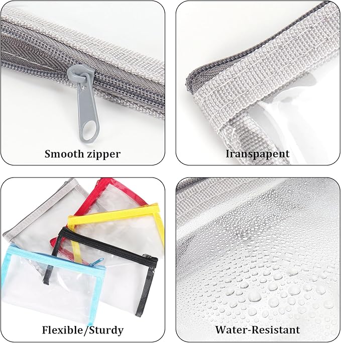 5 Pcs Small Clear Makeup Bag,Mini Clear Makeup Pouch Plastic Zipper For Purse Small Waterproof Pouch Storage For Cosmetics Jewelry And Essentials 5 Colors 6.3x3.5in