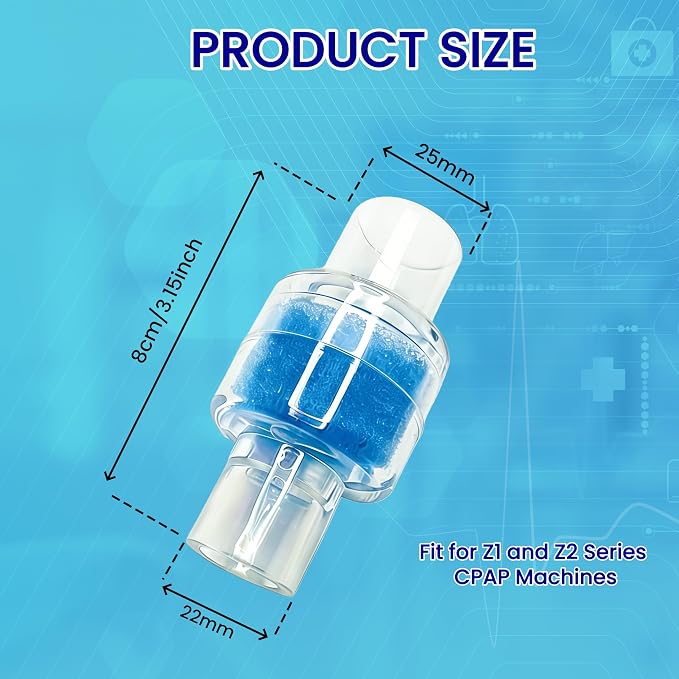 6 Pack Universal Heat Moisture Exchanger/Exchange Filter Replacement - Image 2