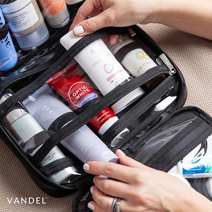 VANDEL Waterproof Hanging Toiletry Bag for Travelling, Hanging Makeup Bag, Cosmetic Travel Bags for Women Travel Toiletry Bags, Makeup Case Toiletries Organizer Hygiene Bathroom Shower Caddy