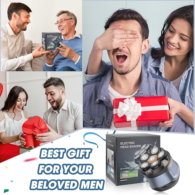 Pro Hair Clippers for Men,Hair Clippers+T-Blade Trimmer+Electric Shaver+Nose Hair Trimmer +6D Electric Head Shaver Set,5 in 1 Cordless Barber Hair Cutting Kit LCD Display Gifts