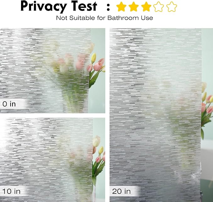 Volcanics Window Privacy Film with Installation Tools, Frosted Glass Window Film, Removable Window Clings for Home Office, Static Cling Opaque Stickers, UV Blocking 35.4 x 78.7 Inches