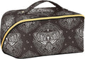 Makeup Organizer Bag, Skull Butterfly Black Travel Makeup Bags Makeup Vanity Case Large Capacity Rhombus Cosmetic Toiletry Bag for Girl Women Ladies