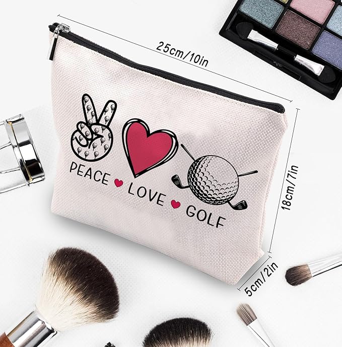 Golf Gifts Makeup Cosmetic Bag, Birthday Gifts for Golf Lover, Golfing Gift for Golfer Women Pouch