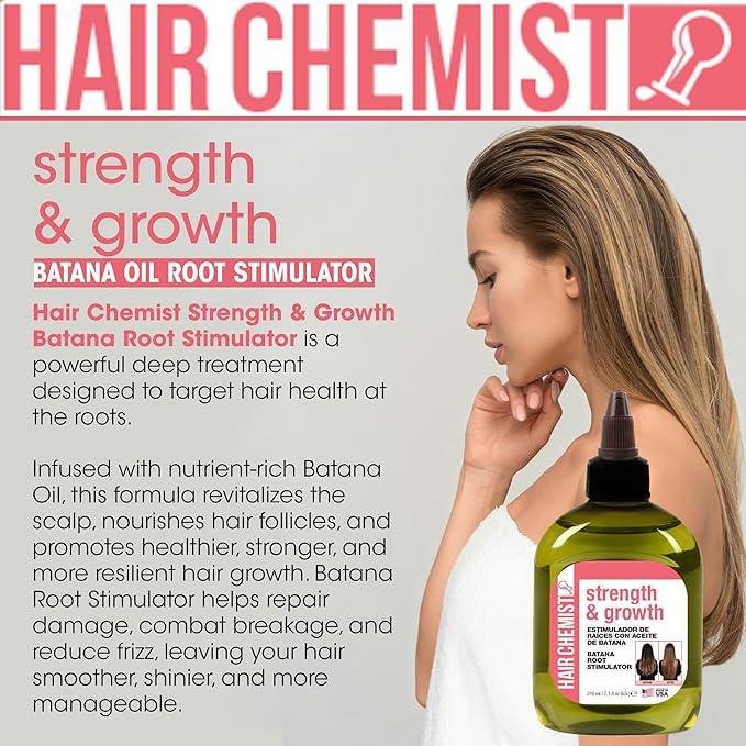 Hair Chemist Strength & Growth Batana Root Stimulator 7.1 oz. - Batana Oil Hair Treatment, Revitalize & Nourish Hair