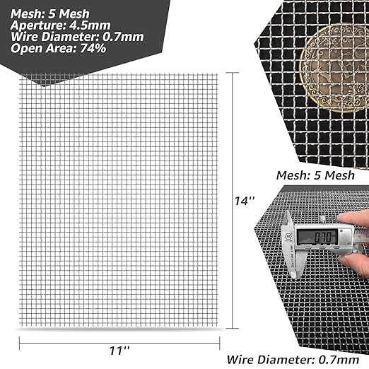 2 Pack 12"x24" Wire Mesh, 5 Mesh Crimped Stainless Steel Mesh, Never Rust - Image 2
