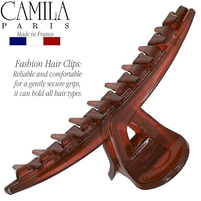 Camila Paris CP3228 French Hair Clip for Women, Narrow, Strong Hold Grip Double Teeth Girls Hair Claw Clips Jaw, Fashion Durable Styling Hair Accessories for Women, Made in France