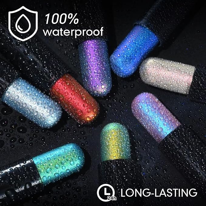 CHARMACY New Duochrome Long Stay Eyeshadow Stick, Creamy Eye Shadow Stick, Multicolor-Shifting Glitter Eyeshadow, Waterproof & Smudge-Proof, High Pigmented, Built-in Smudger #03