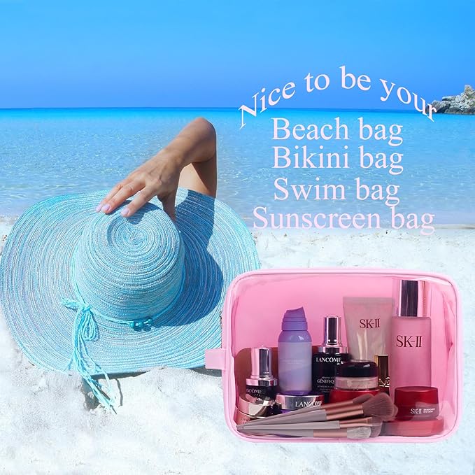 Travel Essentials Makeup Bag for Women Water-resistant Toiletry Organizer Nylon Cosmetic Pouch Preppy Stuff