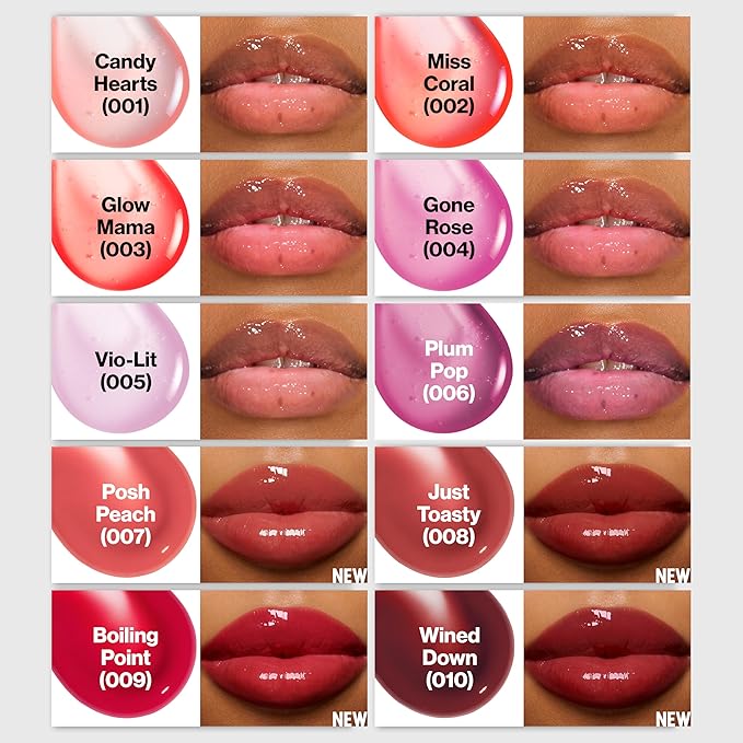REVLON Super Lustrous Glimmer Lip Oil, Moisturizing & Tinted, Shiny Finish, Made with Plant-Based Squalane, 007 Posh Peach, 0.13 fl oz