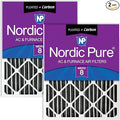 Nordic Pure 20x25x4 Pleated Plus Carbon Air Filters MERV 8 2 Pack by NordicPure