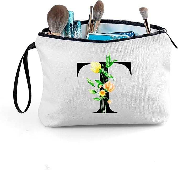 Birthday Maid of Honor Gifts for Women Her Mom Team Teacher Friend Bridesmaid Bride Personalized Makeup Cosmetic Bag with Mirror Valentines Mothers Day Christmas Graduation T