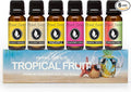 Eternal Essence Oils Tropical Fruit Set of 6 Premium Fragrance Oils - Includes Mango, Coconut Cream, Pineapple, Passion Fruit & Guava, Banana and Portuguese Pomelo Scented Oils - 10ML