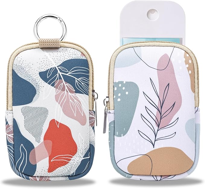 COOKOOKY 2 Pack Hand Sanitizer Spray Case Compatible with Touchland, Hand Sanitizer Holder, Mini Zippered Pouch, Small Makeup Bag for Women Friends Girls Gifts Idea