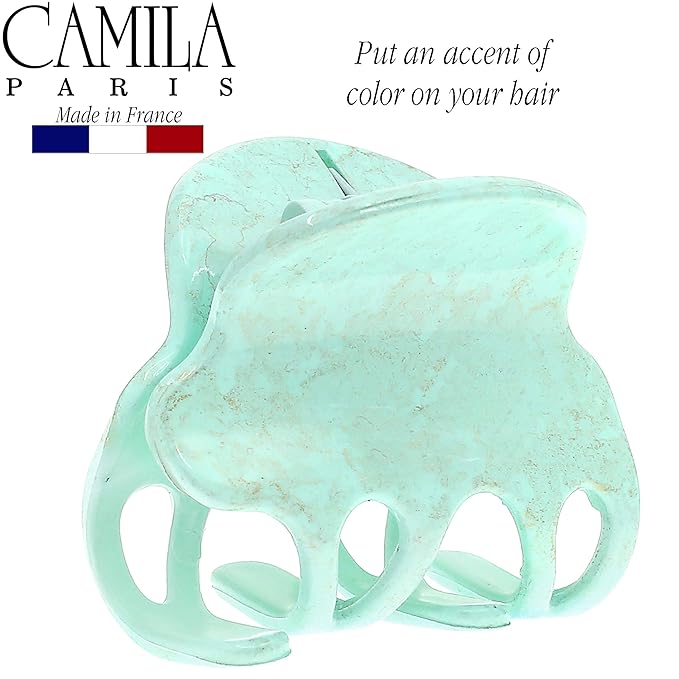 Camila Paris CP3130 French Hair Clip for Women, Small Mint Girls Hair Claw Clips Fashion Durable Hair Accessories for Women, Luxury Ladies Strong Hold No Slip Grip Clamp, Made in France