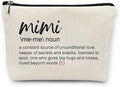 Huester Mimi Gifts Makeup Bag, Multi-purpose Travel Makeup Bag, Female Grandma Mothers Day Gift, Pattern/Designed Linen Cosmetic Case