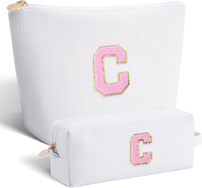Customized Mothers Day Gifts - Birthday Gift for Mom,Gifts From Daughter,Mother in Law Gifts,Mama Gift Idea,Makeup Bag Set Cosmetic Bag - White,C